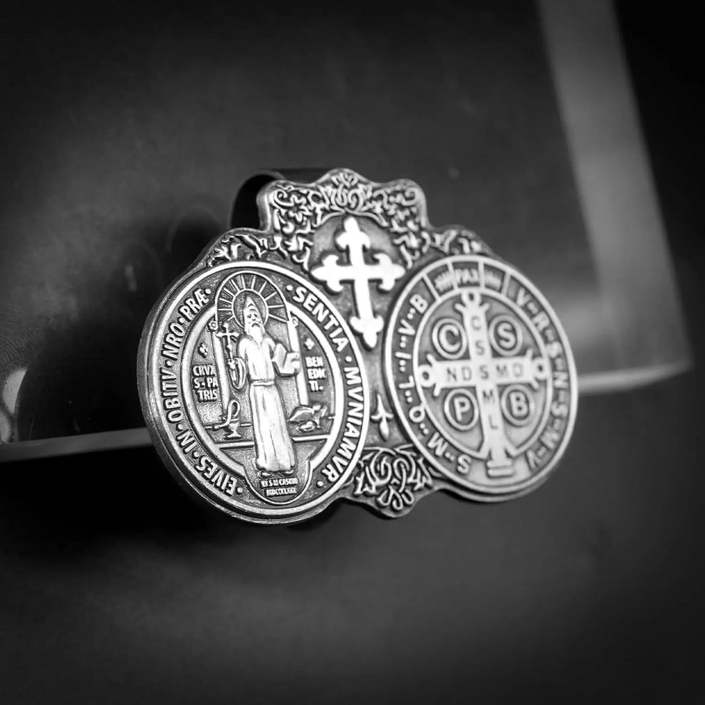 Car Sun Visor Accessories Saint Benedict Medal Bless Driving Safety Amenia